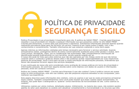 Política De Privacidade Empresa Xaday Print 2714